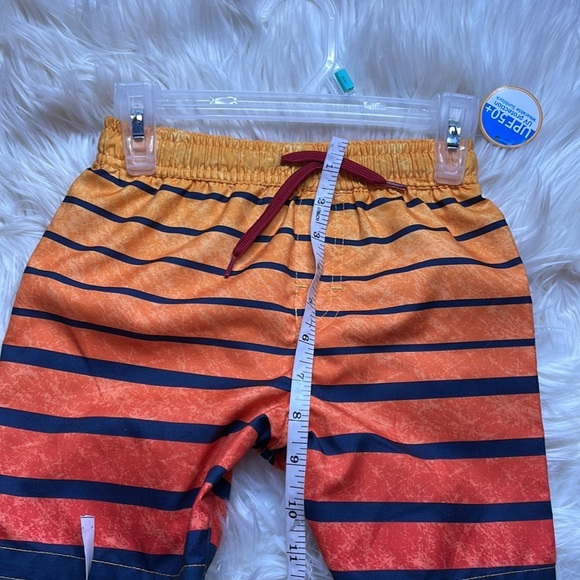 Kidgets orange yellow black striped boys swim trunks swimsuit board shorts SZ 3T - Picture 15 of 17
